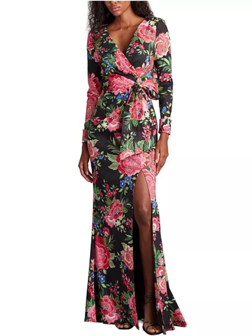 NWT Tadashi Shoji Talvo Floral Print Wrap
Gown Size Small